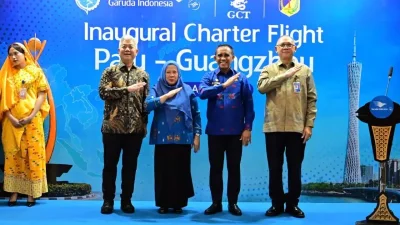 Gubernur Anwar Hafid Resmikan Penerbangan Perdana Rute Palu- Guangzhou